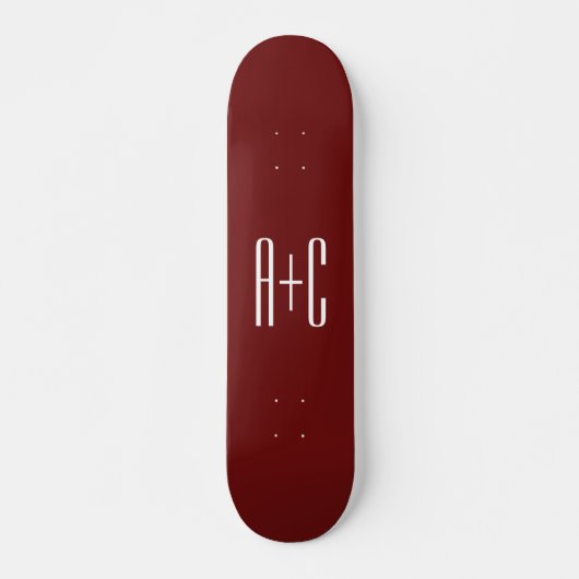 Editierbarer, roter Hintergrund und weißer Text au Skateboard (Vorne)