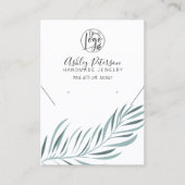 Editierbarer Schmuck aus Palmblättern Ohrring Visitenkarte (Vorderseite)