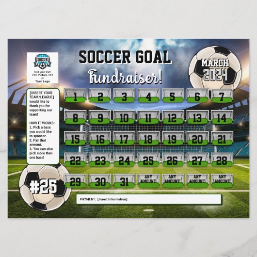 Editierbarer Soccer Calendar Fundraiser Flyer Einladung (Vorderseite)