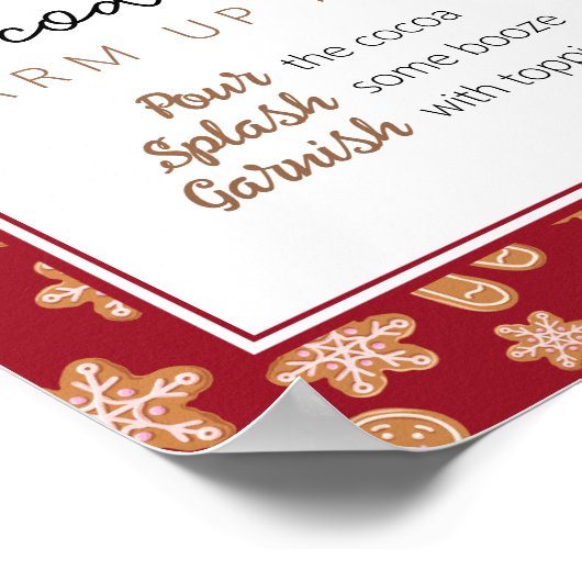 Editierbarer Spiked Hot Cocoa Bar Signieren Cookie Poster (Ecke)