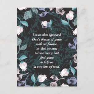 Editierbarer Text florale Design schwarz ver Postkarte