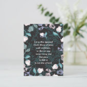 Editierbarer Text florale Design schwarz ver Postkarte (Stehend Vorderseite)