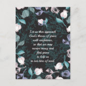 Editierbarer Text florale Design schwarz ver Postkarte (Vorderseite)