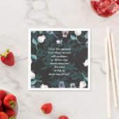 Editierbarer Text florale Design schwarz ver Serviette (Beispiel)