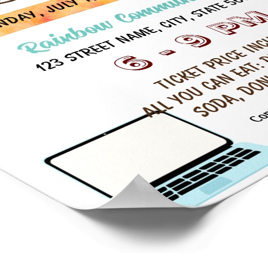 Editierbarer Tutorials Flyer Poster (Ecke)