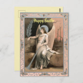 Editierbarer Vintager Ostergel mit Federn Postkarte (Vorne/Hinten)