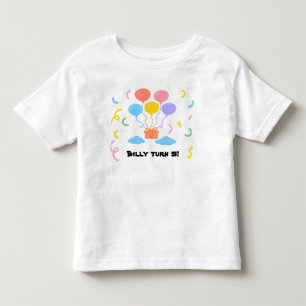 Editierbarer Wachsmalstift-Stil – Ballon-Party Kle Kleinkind T-shirt