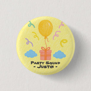 Editierbarer Wachsmalstift-Stil – Balloon Bash Geb Button