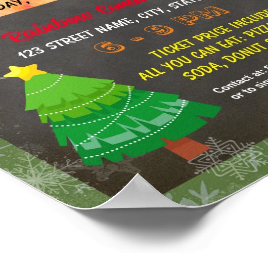 Editierbarer Weihnachtsengelenbaum Fundraiser Flye Poster (Ecke)