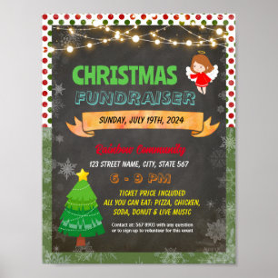 Editierbarer Weihnachtsengelenbaum Fundraiser Flye Poster