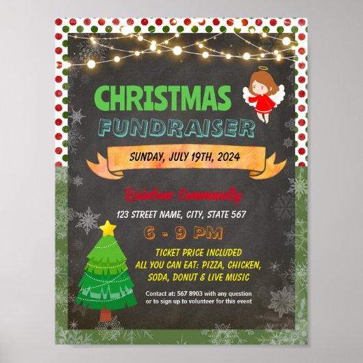 Editierbarer Weihnachtsengelenbaum Fundraiser Flye Poster (Vorne)