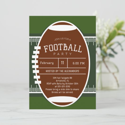 Editierbares American Football Party Einladung (Stehend Vorderseite)