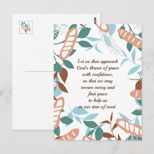 Editierbares, Bio Baguette-Muster Postkarte (Vorne/Hinten)