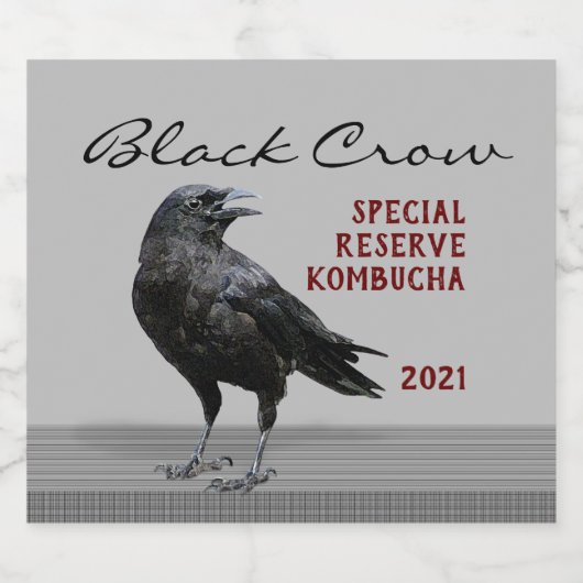 Editierbares Black Crow-Getränk Bierflaschenetikett (Einzelnes Label)