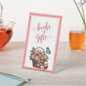 Editierbares Blatt-Apple-Bücher und Geschenktabell Sockelschild (In SItu)