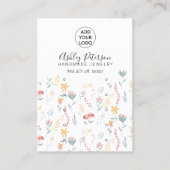 Editierbares Blumenmuster-Logo, Multistich-Ohrring Visitenkarte (Vorderseite)