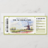 Editierbares Boarding Pass Flugzeug Ticket Einladung (Vorderseite)