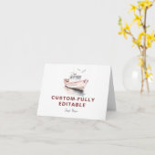 Editierbares Boot Nautic Faltes Food Zelt Card-Gir Karte (Gelbe Blume)