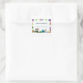 Editierbares Buchzeichen für Kinder und Schulbedar Quadratischer Aufkleber (Tasche)