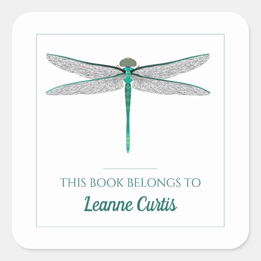 Editierbares Buchzeichen Quadratischer Aufkleber (Vorderseite)