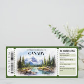 Editierbares Canada Boarding Pass Flugzeug Ticket Einladung (Stehend Vorderseite)