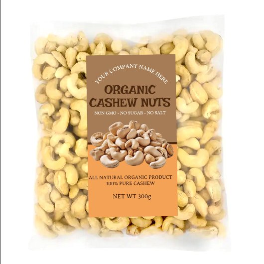 Editierbares Cashew Nuts Set für benutzerdefiniert Lebensmitteletikett