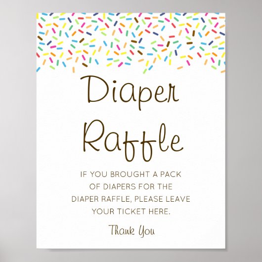 Editierbares Diaper Raffle Babyduschenzeichen gedr Poster (Vorne)