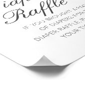 Editierbares Diaper Raffle Babyduschenzeichen gedr Poster (Ecke)