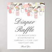 Editierbares Diaper Raffle Babyduschenzeichen gedr Poster (Vorne)