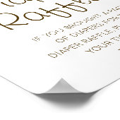 Editierbares Diaper Raffle Babyduschenzeichen gedr Poster (Ecke)