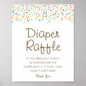 Editierbares Diaper Raffle Babyduschenzeichen gedr Poster (Vorne)