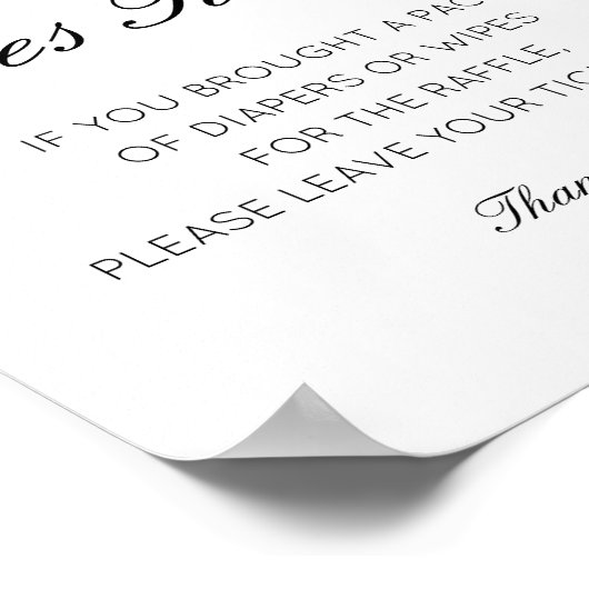 Editierbares Diaper- und Wipes-Raffle-Zeichen Poster (Ecke)