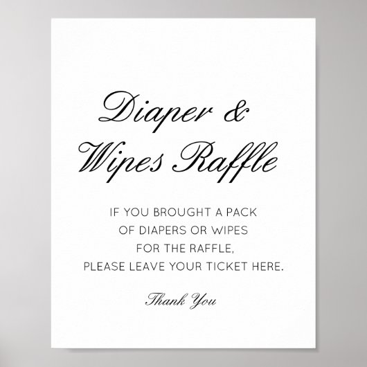 Editierbares Diaper- und Wipes-Raffle-Zeichen Poster (Vorne)
