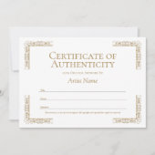 Editierbares Echtheitszertifikat Einladung (Vorderseite)