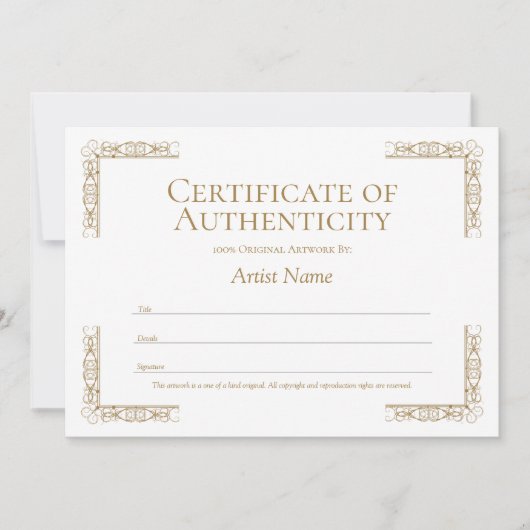 Editierbares Echtheitszertifikat Einladung (Vorderseite)