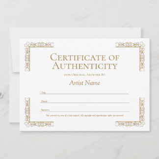 Editierbares Echtheitszertifikat Einladung