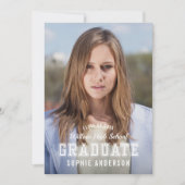 Editierbares Farbbreite Foto Graduate Grad Party Einladung (Vorderseite)