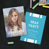 Editierbares Farbbreite Foto Graduate Grad Party Einladung