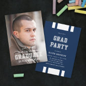 Editierbares Farbbreite Foto Graduate Grad Party Einladung