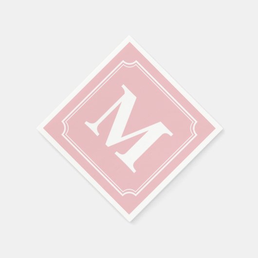 Editierbares Farbhintergrund Weißes Border Monogra Serviette (Ecke)