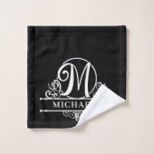 Editierbares Farbmonogramm M Badhandtuch Set (Waschlappen)