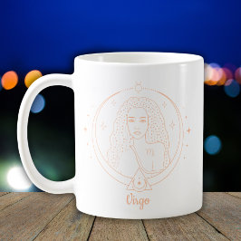 Editierbares Farbpfirsich Virgo Zodiac-Zeichen Kaffeetasse
