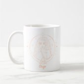 Editierbares Farbpfirsich Virgo Zodiac-Zeichen Kaffeetasse (Links)