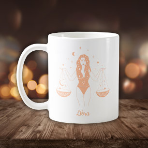 Editierbares Farbpfirsichzeichen Kaffeetasse