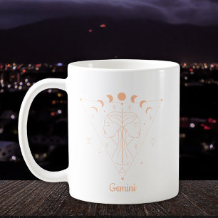 Editierbares Farbpfirsichzeichen Zodiac Kaffeetasse