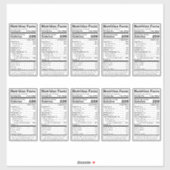 Editierbares FDA-konformes Lebensmittel-Lebensmitt Aufkleber (Blatt)