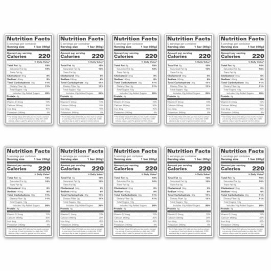 Editierbares FDA-konformes Lebensmittel-Lebensmitt Aufkleber (Vorderseite)