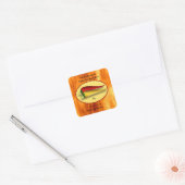 Editierbares Flames Smokin' Hot Pepper Sauce Label Quadratischer Aufkleber (Umschlag)