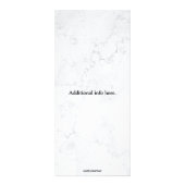 Editierbares Floral auf Marmordiensten und Preisli Werbekarte (Hinten)