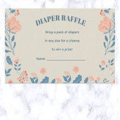 Editierbares Floral Diaper Raffle Begleitkarte